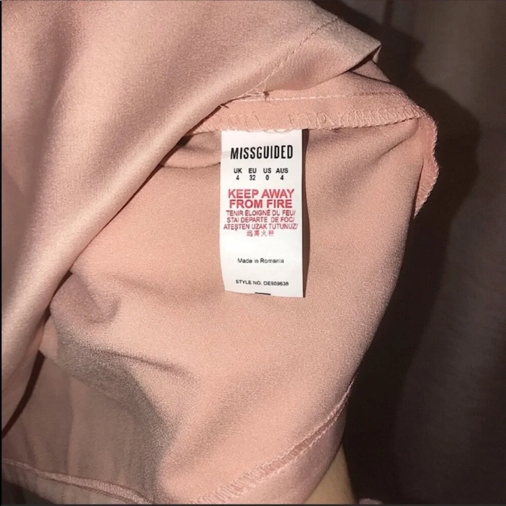 Missguided NWT Nude Silky T Bar Slip Dress